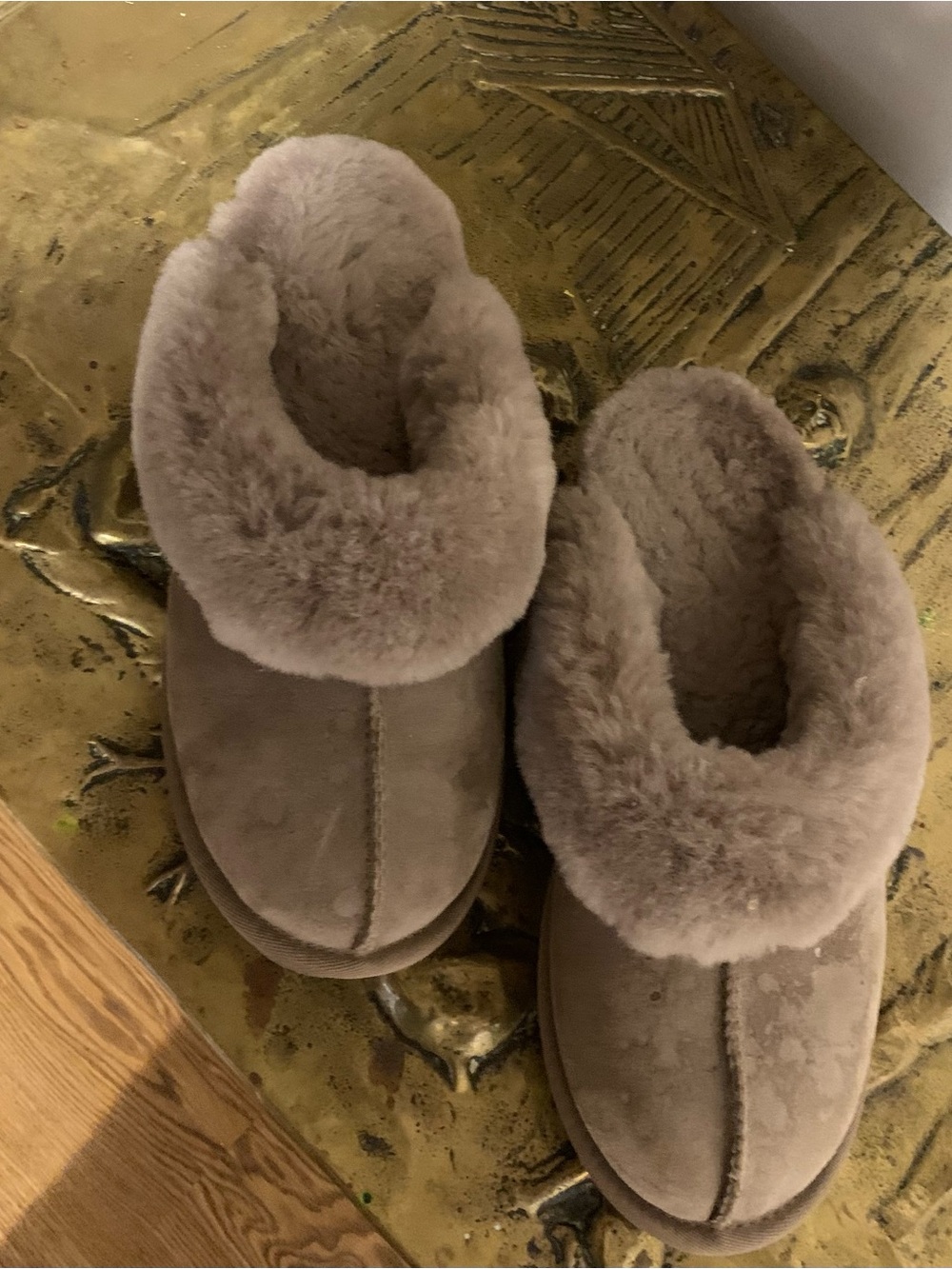 Source Unknown Taupe Plush Shearling Women's Slippers